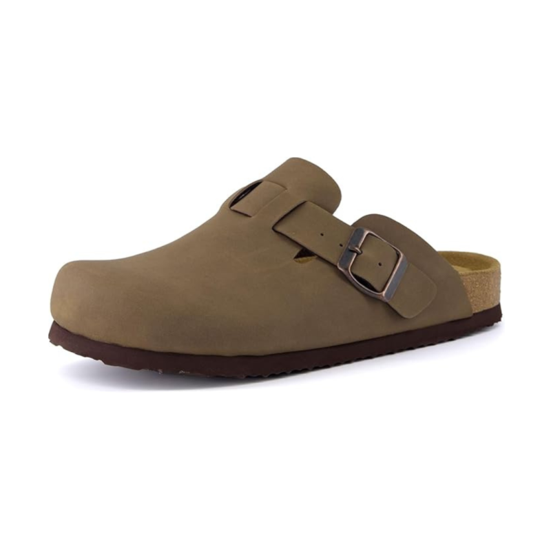 Yeluno Comfort Clogs with Cork Footbed & Memory Foam | Brown