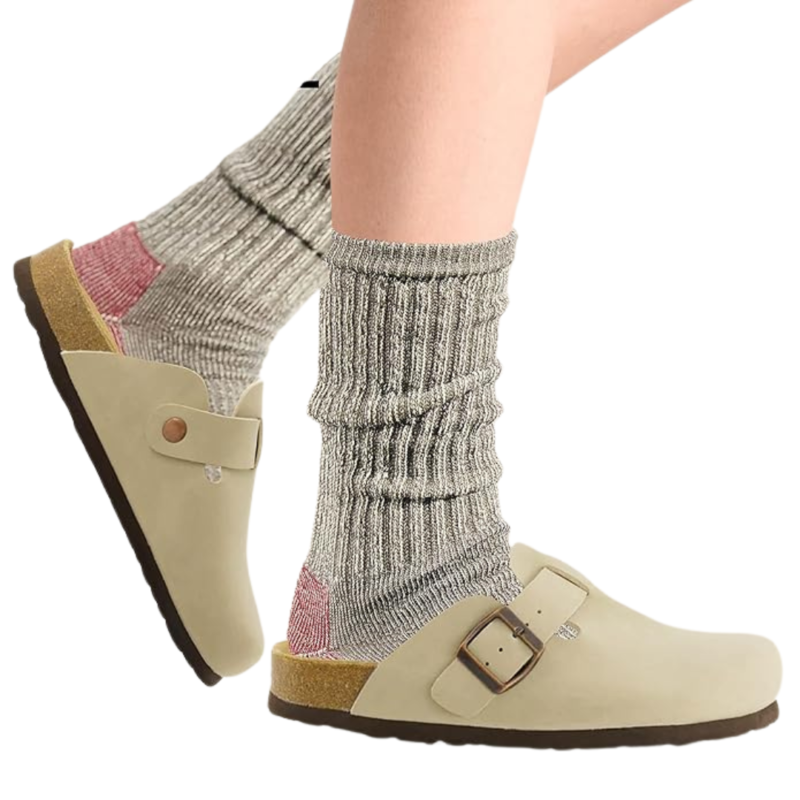 Yeluno Comfort Clogs with Cork Footbed & Memory Foam | Stone - Image 3