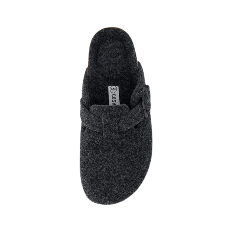 Yeluno Comfort Clogs with Cork Footbed & Memory Foam | Charcoal Wool - Image 5