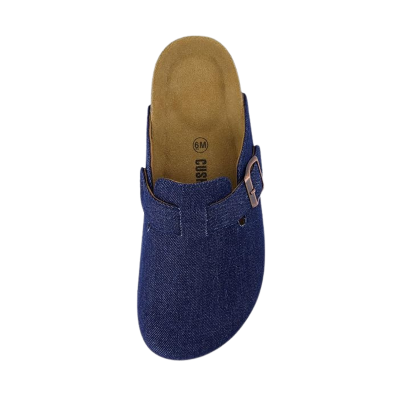 Yeluno Comfort Clogs with Cork Footbed & Memory Foam | Dark Denim - Image 5