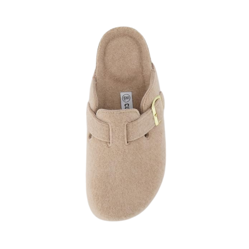 Yeluno Comfort Clogs with Cork Footbed & Memory Foam | Sand Wool - Image 5